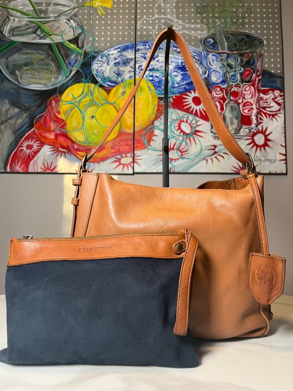 Mission Mercantile Ellington Maple Leather Hobo Bag + Clutch